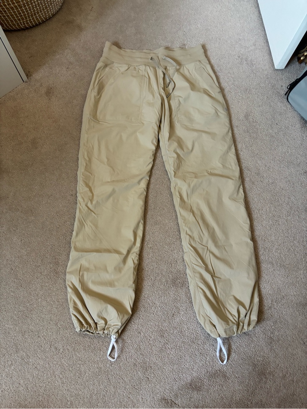 Lululemon Studio Pants Lined Size 8 Regular Beige Drawstring